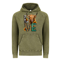 Vintage Olive love long haired cow Vintage Hoodie - Jasminsmagicworld