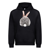 Black Easter bunny back view Urban Hoodie - OliviaCreatesArt