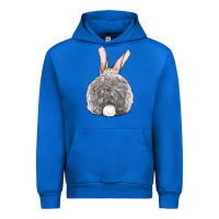 Cobalt Easter bunny back view Urban Hoodie - OliviaCreatesArt