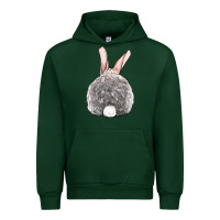 Forest Green Easter bunny back view Urban Hoodie - OliviaCreatesArt