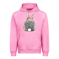 Fuchsia Pink Easter bunny back view Urban Hoodie - OliviaCreatesArt