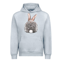 Heather Grey Easter bunny back view Urban Hoodie - OliviaCreatesArt