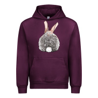 Mauve Wine Easter bunny back view Urban Hoodie - OliviaCreatesArt
