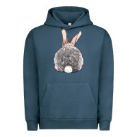 Pigment Midnight Navy Easter bunny back view Urban Hoodie - OliviaCreatesArt