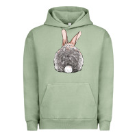 Pigment Oil Green Easter bunny back view Urban Hoodie - OliviaCreatesArt