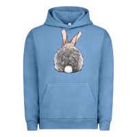 Pigment Pebble Blue Easter bunny back view Urban Hoodie - OliviaCreatesArt
