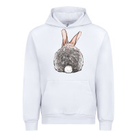 White Easter bunny back view Urban Hoodie - OliviaCreatesArt
