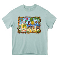 Arona summer time pineapple and  beach Heavy Core Tee - BarkalooDesign