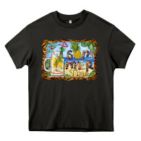 Asphalt summer time pineapple and  beach Heavy Core Tee - BarkalooDesign
