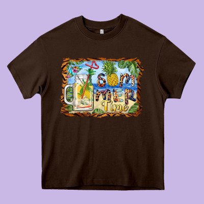 Summer Time Pineapple And  Beach Heavy Core Tee Designed By Barkaloodesign