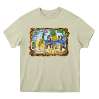 Mossy summer time pineapple and  beach Heavy Core Tee - BarkalooDesign