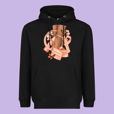Cancer Diva Peach Ribbon Heavyweight Hoodie Designed By Nancycooperartshop