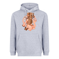 Heather Grey Cancer diva peach ribbon Heavyweight Hoodie - NancyCooperArtShop