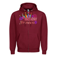 Burgundy birthday princess Zipper Hoodie - Artiststas