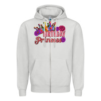 Dove Grey birthday princess Zipper Hoodie - Artiststas