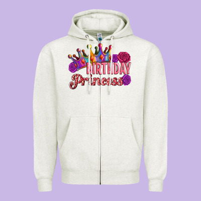 Birthday Princess Zipper Hoodie Designed By Artiststas