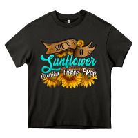 Asphalt she's a sunflower beautiful fierce free Heavy Core Tee - HRA Design Shop