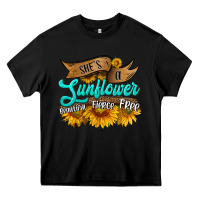 Black she's a sunflower beautiful fierce free Heavy Core Tee - HRA Design Shop