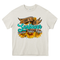 Cream she's a sunflower beautiful fierce free Heavy Core Tee - HRA Design Shop
