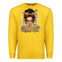 Lemon believe praying caucasian messy bun Premium Sweatshirt - texasbilliewilder