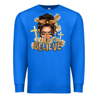 True Royal believe praying caucasian messy bun Premium Sweatshirt - texasbilliewilder