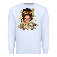 White believe praying caucasian messy bun Premium Sweatshirt - texasbilliewilder