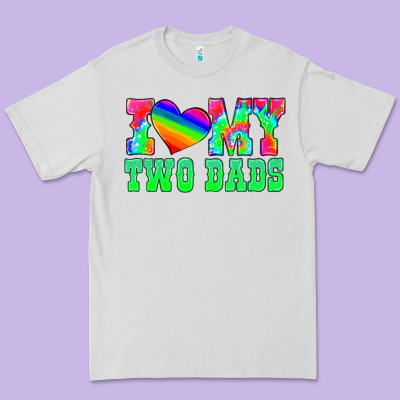 I Love My Two Dads Premium Tee Designed By Hra Design Shop
