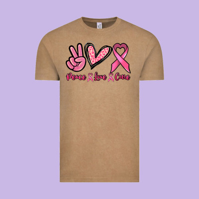 Peace Love Cure Vintage Tee Designed By Nancycooperartshop