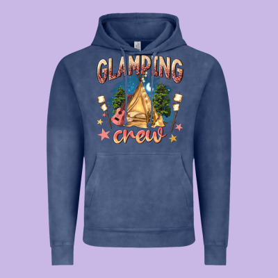Glamping Crew Vintage Hoodie Designed By Nancycooperartshop