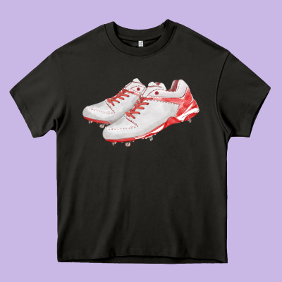 Red Cleats Fa Element Heavy Core Tee Designed By Fadigitalartstudio