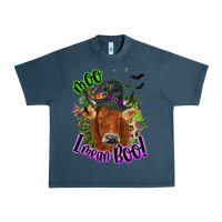 Midnight Navy Moo i mean boo Cow Urban Heavy Tee - NancyCooperArtShop