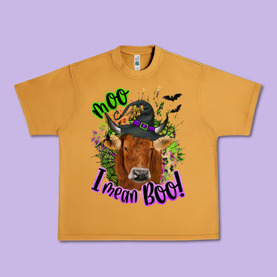 Moo I Mean Boo Cow Urban Heavy Tee Designed By Nancycooperartshop