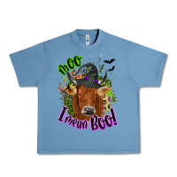 Pebble Blue Moo i mean boo Cow Urban Heavy Tee - NancyCooperArtShop