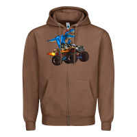 Chestnut monster truck and  t rex dinosaur Zipper Hoodie - Artiststas