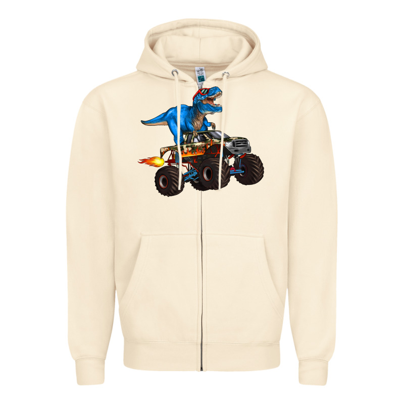 Monster Truck And  T Rex Dinosaur Zipper Hoodie by Artiststas | Teevron