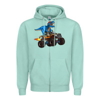 Seafoam monster truck and  t rex dinosaur Zipper Hoodie - Artiststas