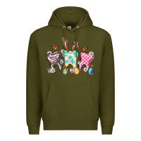 Army Green Happy Easter Day teeth Premium Hoodie - HowdyJamesFarm