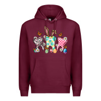 Burgundy Happy Easter Day teeth Premium Hoodie - HowdyJamesFarm