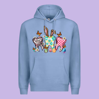 Happy Easter Day Teeth Premium Hoodie Designed By Howdyjamesfarm