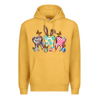 Mustard Happy Easter Day teeth Premium Hoodie - HowdyJamesFarm