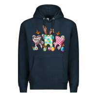 Navy Happy Easter Day teeth Premium Hoodie - HowdyJamesFarm