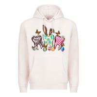 Pale Pink Happy Easter Day teeth Premium Hoodie - HowdyJamesFarm