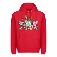 Red Happy Easter Day teeth Premium Hoodie - HowdyJamesFarm