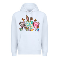 White Happy Easter Day teeth Premium Hoodie - HowdyJamesFarm