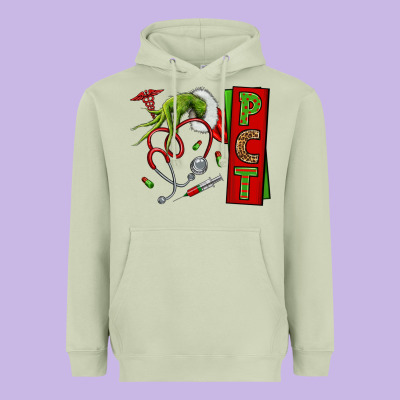 Christmas Character Nurse Heavyweight Hoodie Designed By Nancycooperartshop