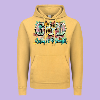God Is My Refugee And Strength Vintage Hoodie Designed By Nancycooperartshop