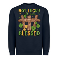 Navy not lucky just really blessed malia Heavyweight Sweatshirt - MaliasSmallBusiness
