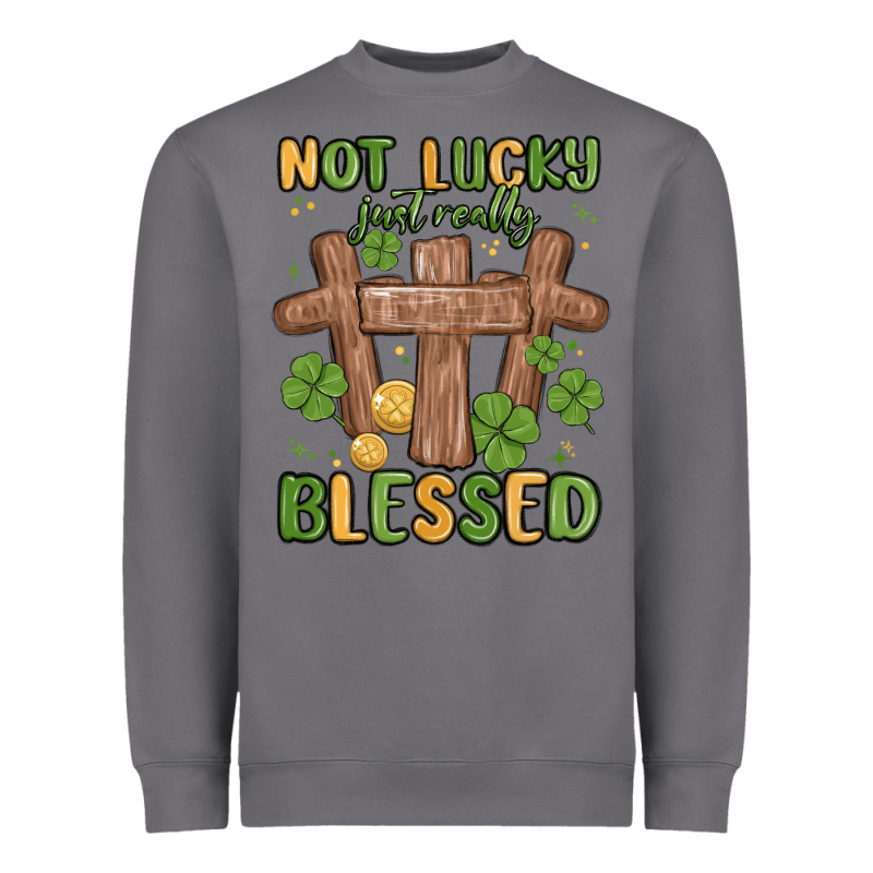 Not Lucky Just Really Blessed Malia Heavyweight Sweatshirt by MaliasSmallBusiness | Teevron