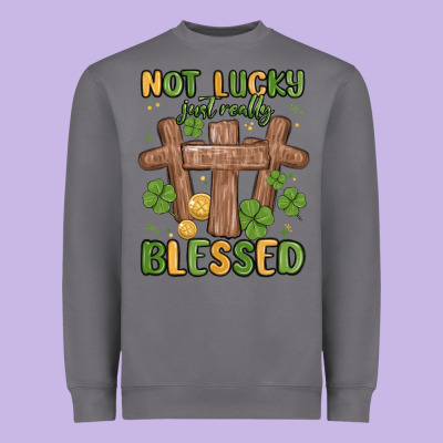 Not Lucky Just Really Blessed Malia Heavyweight Sweatshirt Designed By Maliassmallbusiness