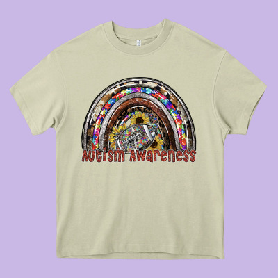 Autism Avareness Football Heavy Core Tee Designed By Sublimationcraftshop